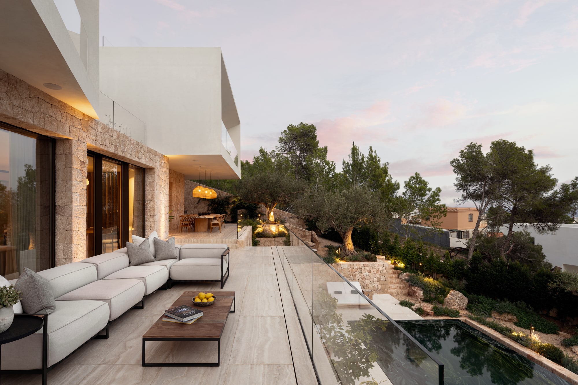 Ibiza residence at dusk