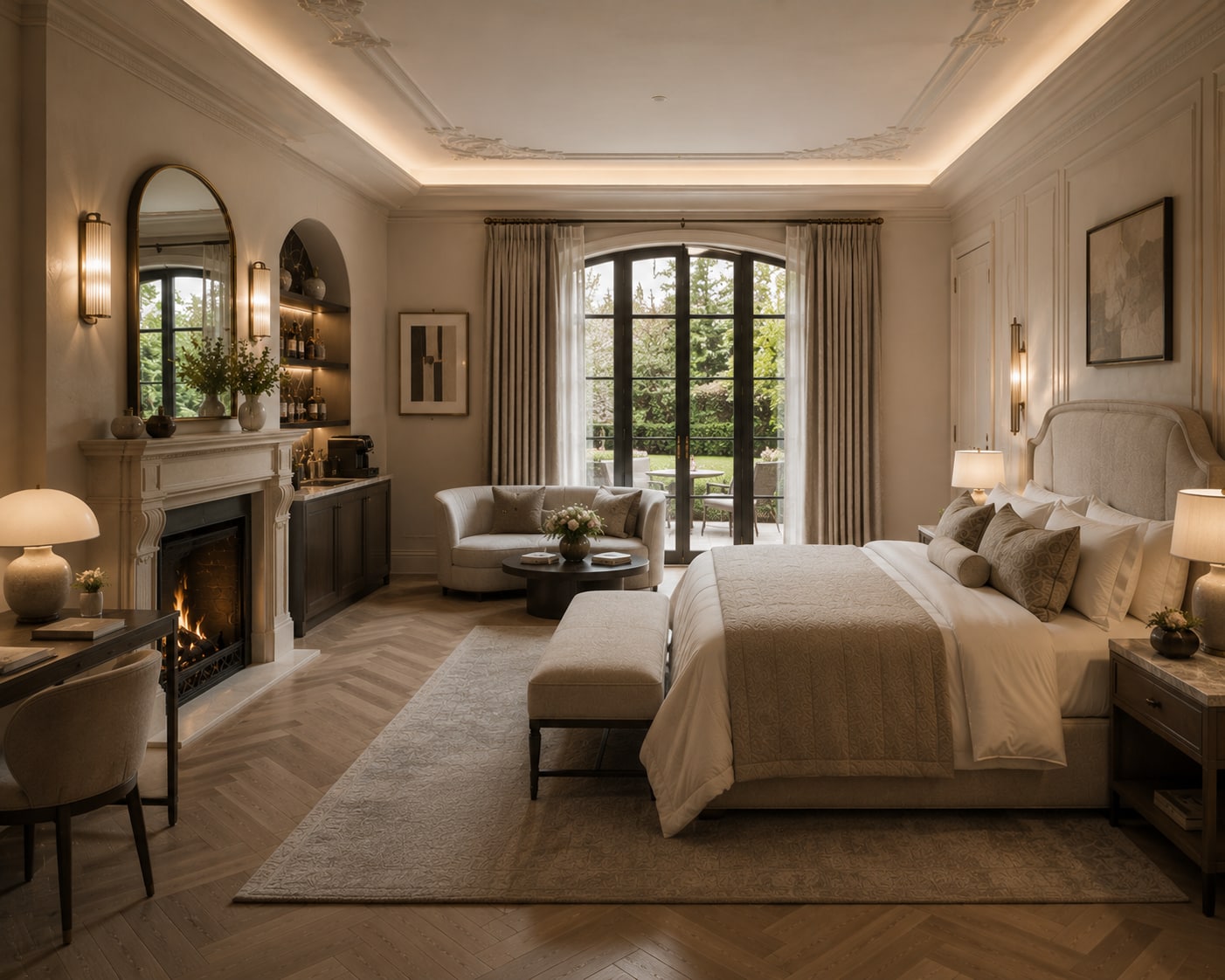 Light-filled boutique hotel guest room