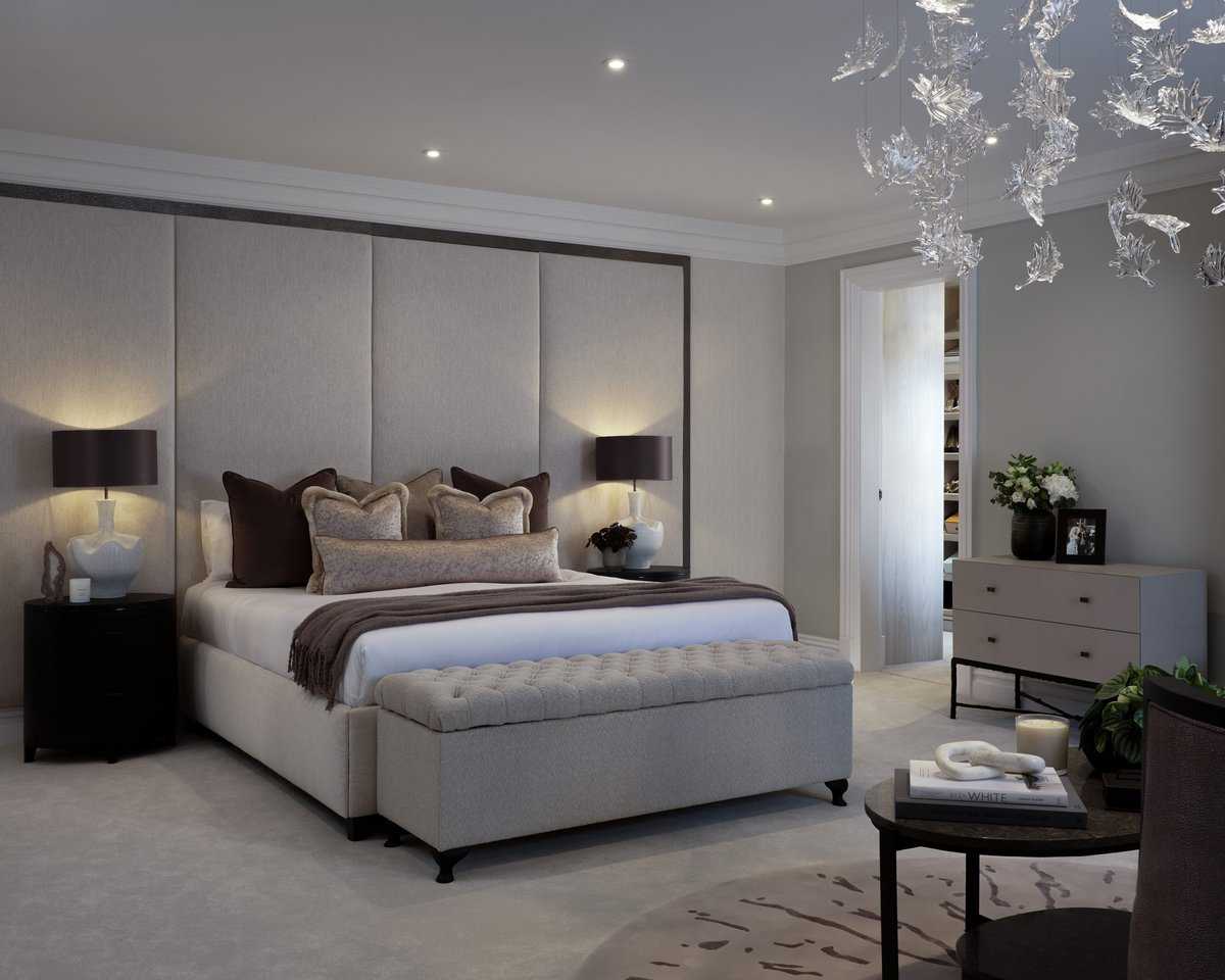 Calm contemporary bedroom in soft neutral tones