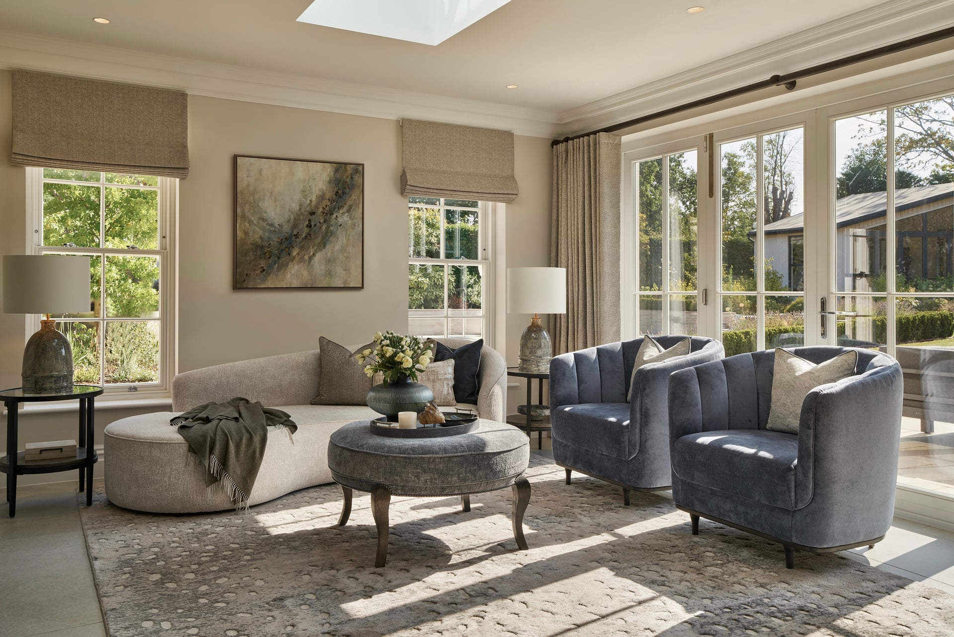 Light-filled drawing room in a private residence